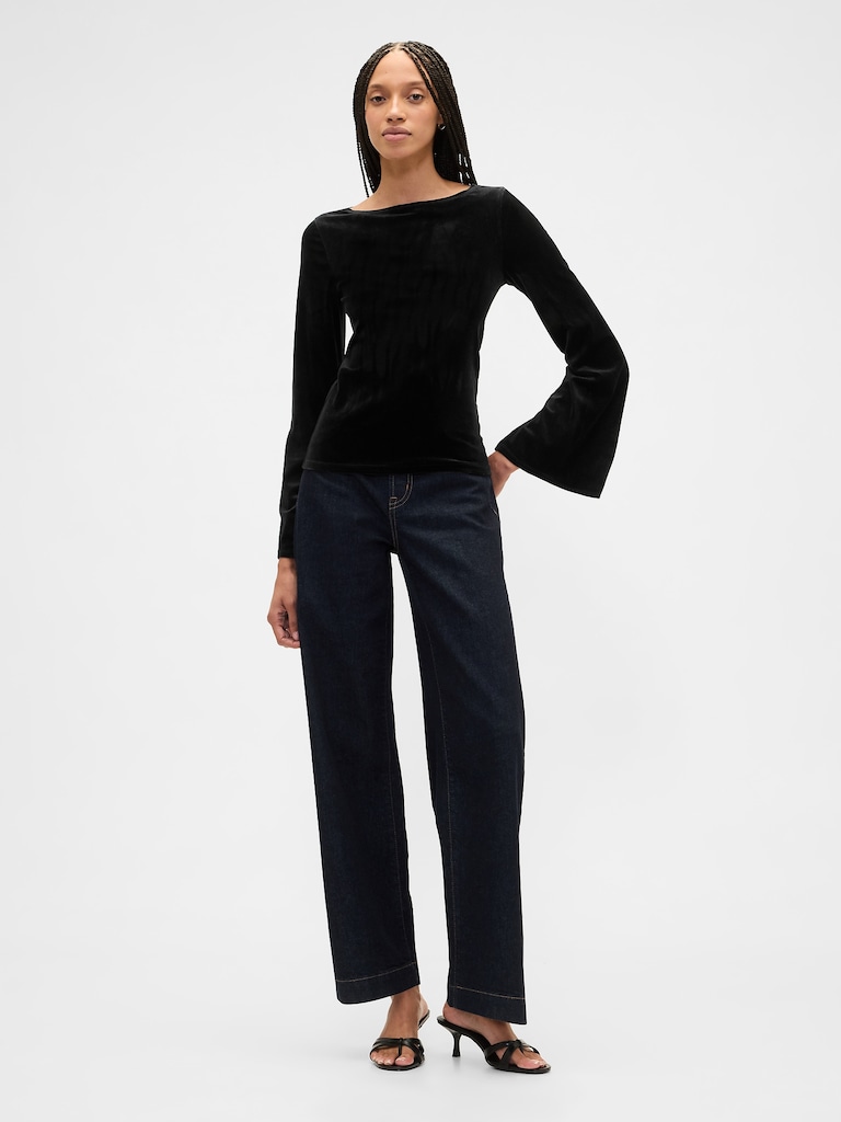 Bell Sleeve Boatneck T-Shirt