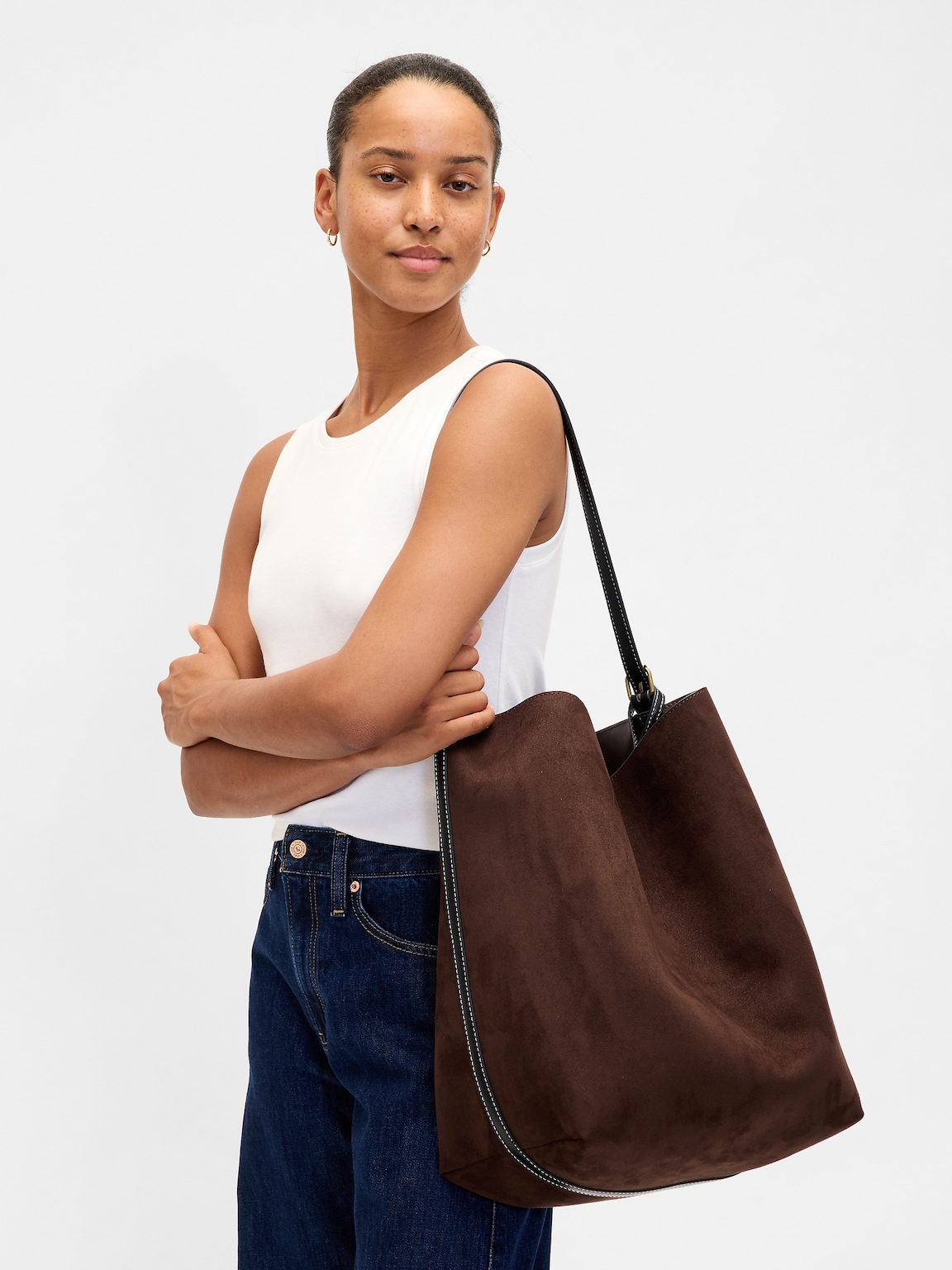 Vegan Suede Bucket Bag