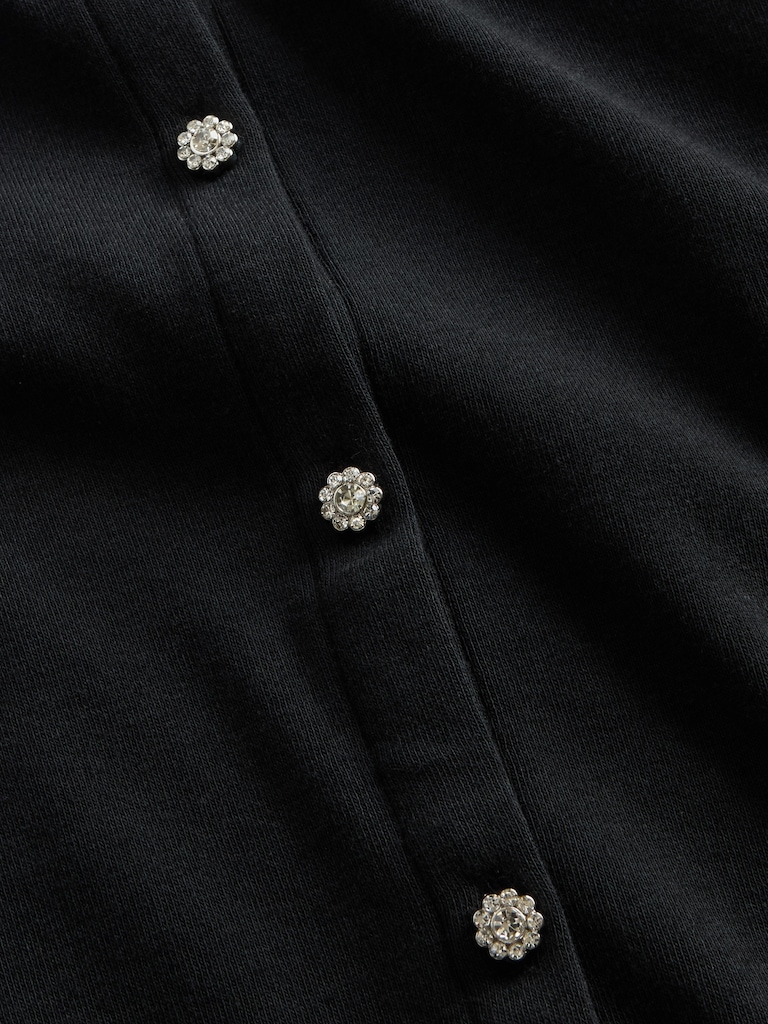 Modern Jewel Button Cardigan