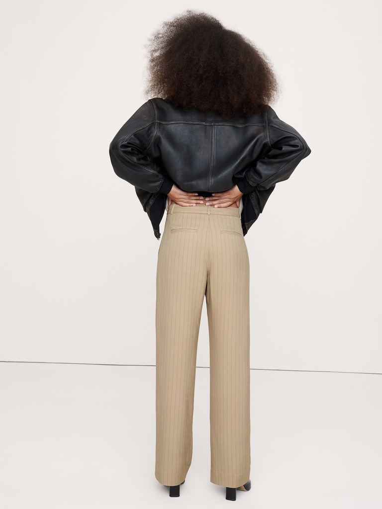 The Soho Pleated Wide-Leg Pant in Drapey Twill
