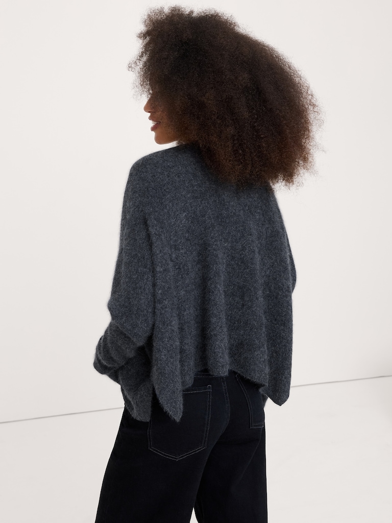 Oversized Lightweight Brushed Cashmere Cardigan