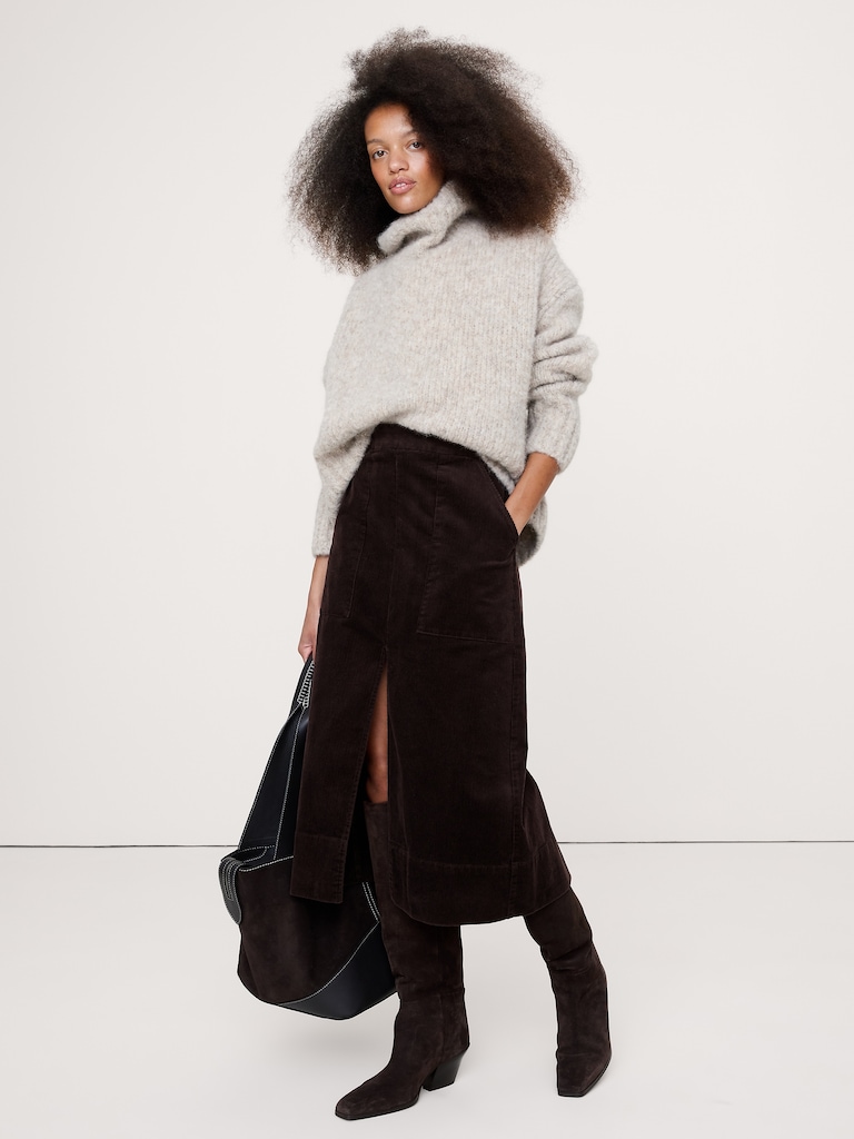 Corduroy Midi Skirt