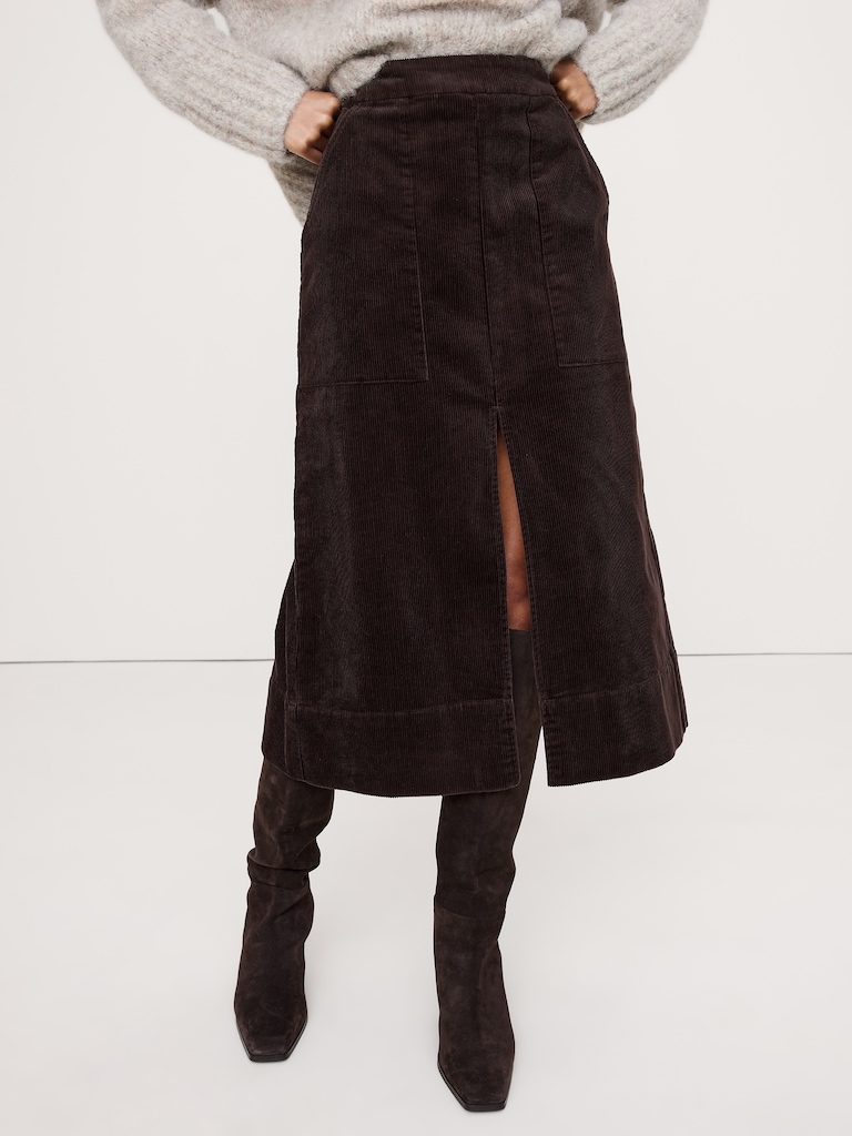 Corduroy Midi Skirt