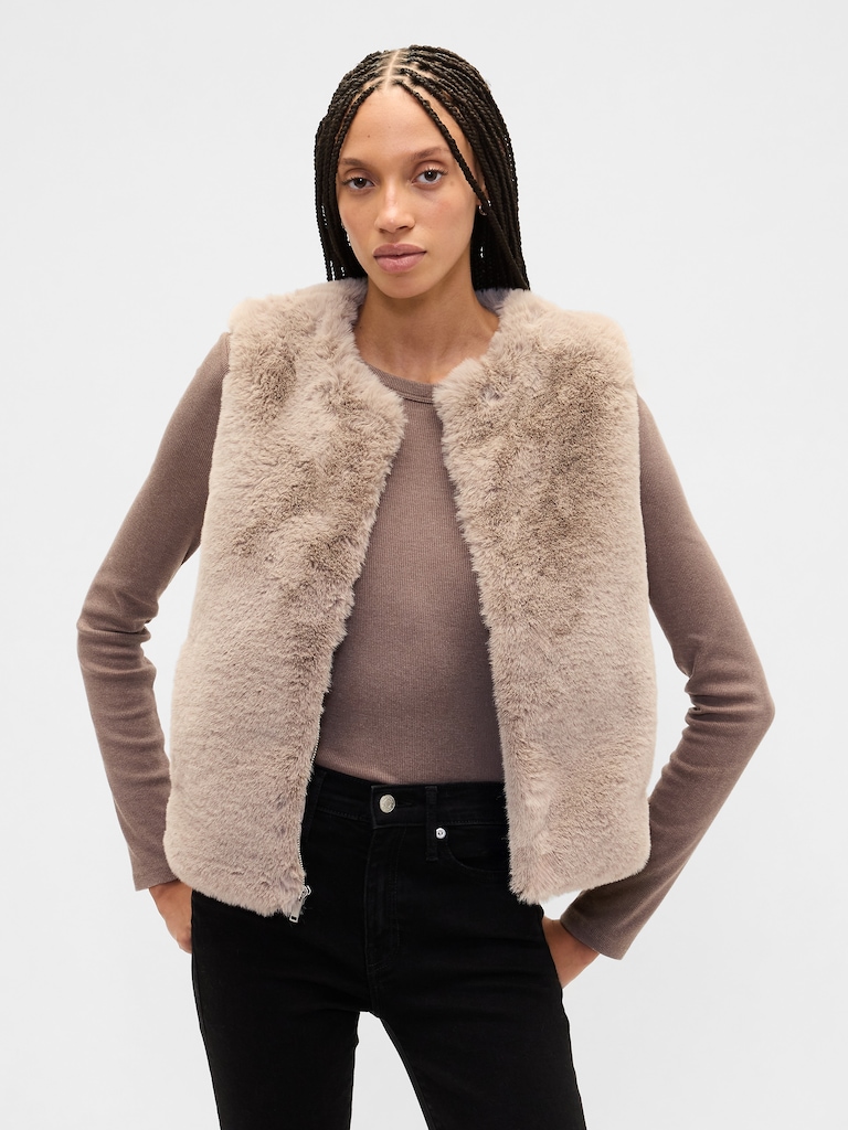 100% Recycled Faux-Fur Vest