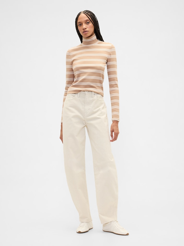Ribbed Turtleneck T-Shirt