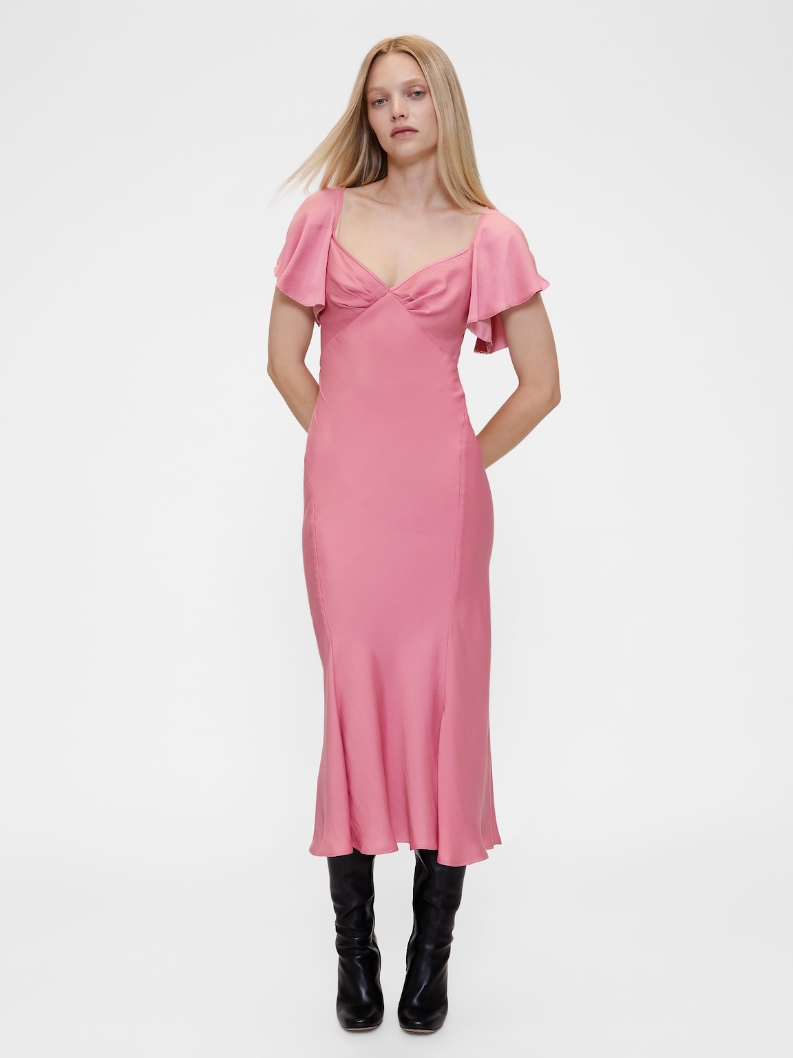 GapStudio Satin Midi Dress