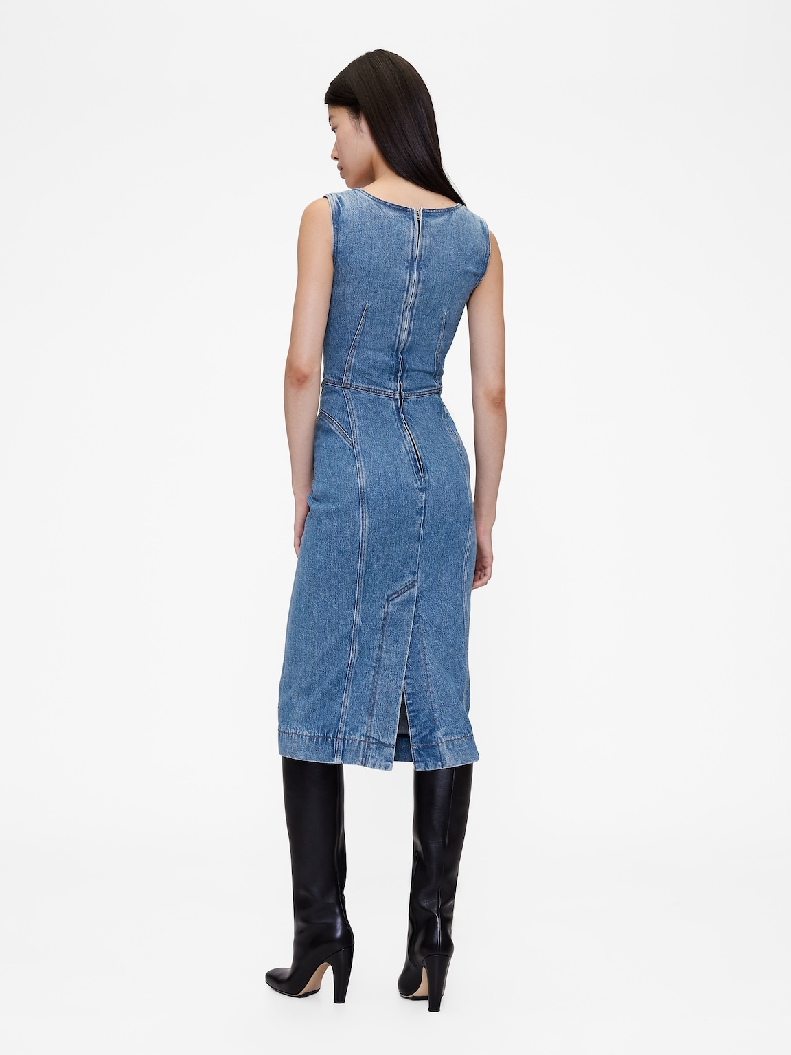 GapStudio Seamed Denim Midi Dress