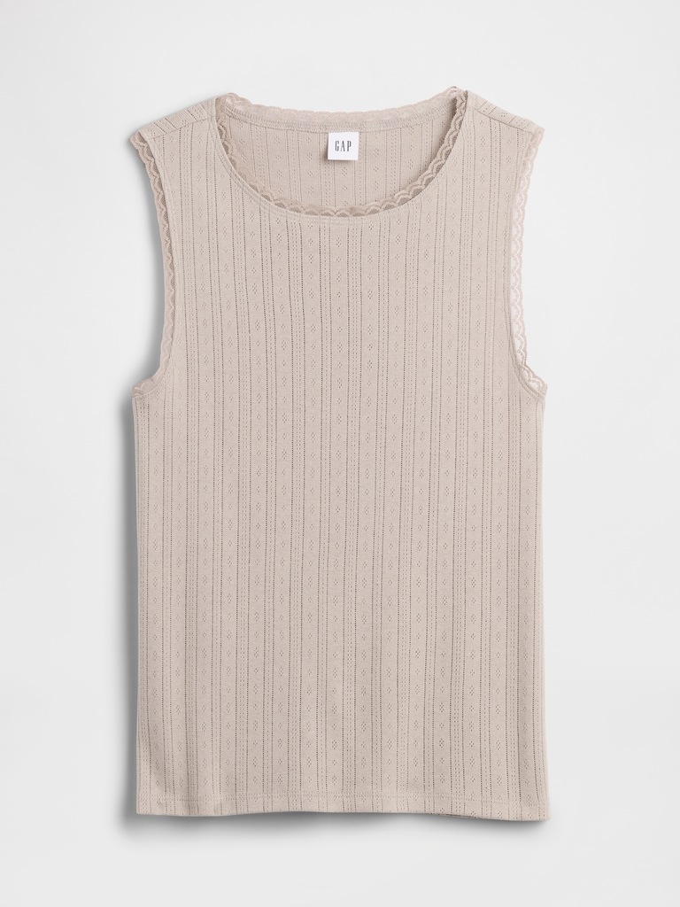 Sleeveless Pointelle Top