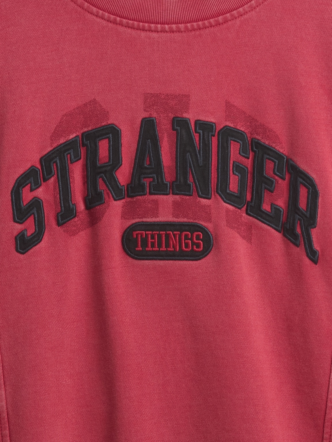 Stranger Things Quilted-Sleeve Logo Sweatshirt
