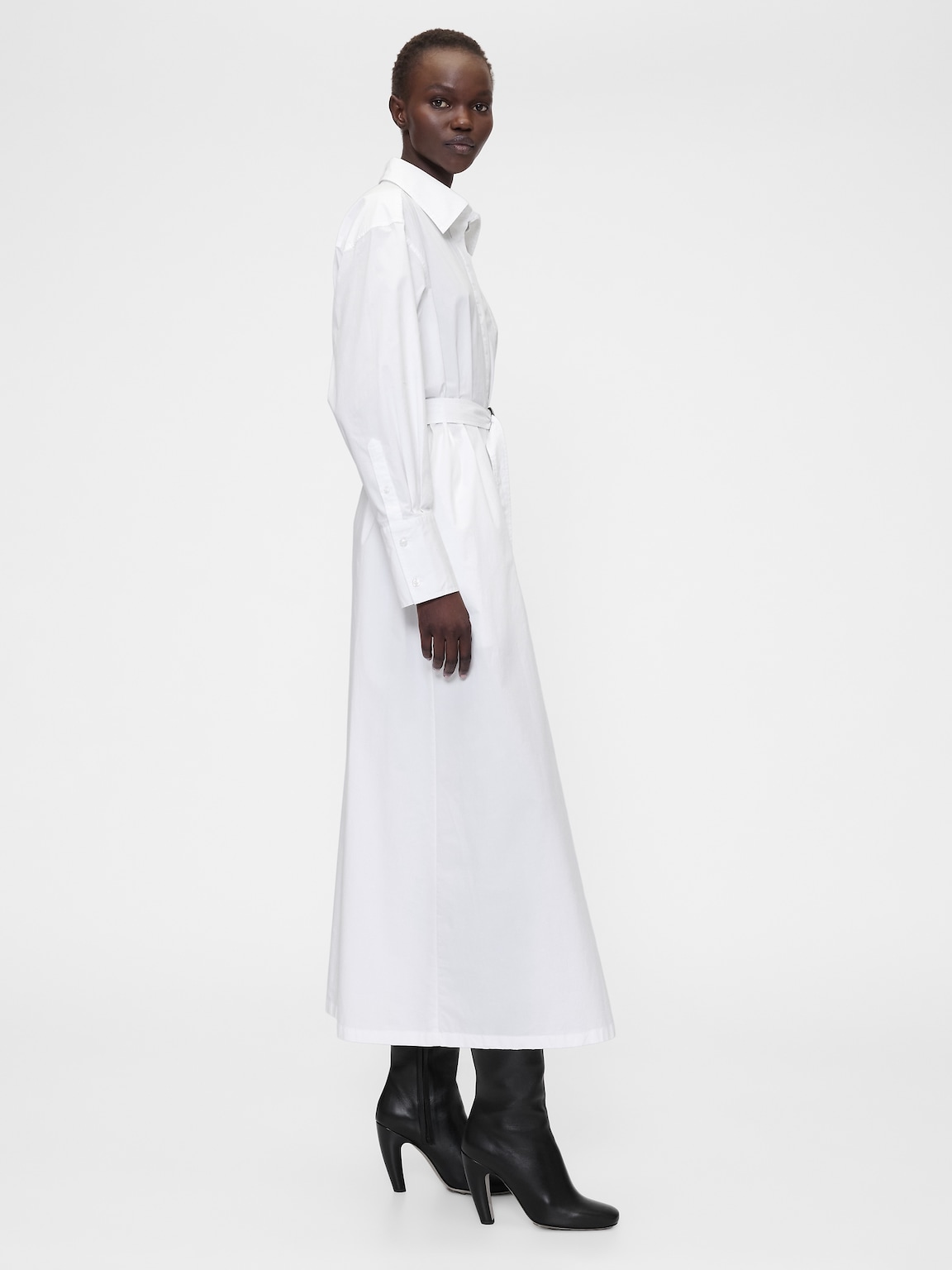 GapStudio Poplin Belted Maxi Shirtdress