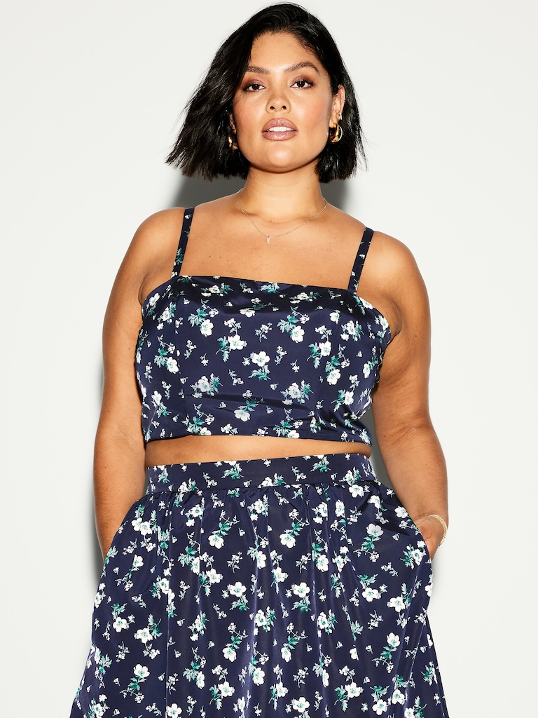 The Occasion by Old Navy Taffeta Cropped Tank Top