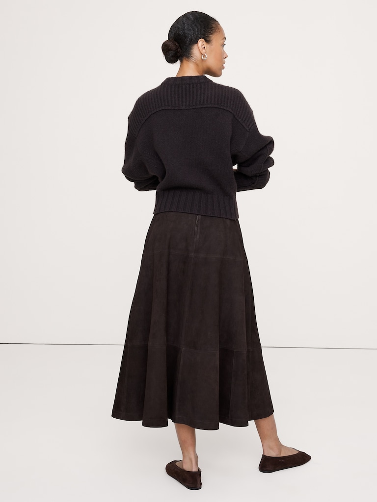 Suede Midi Skirt
