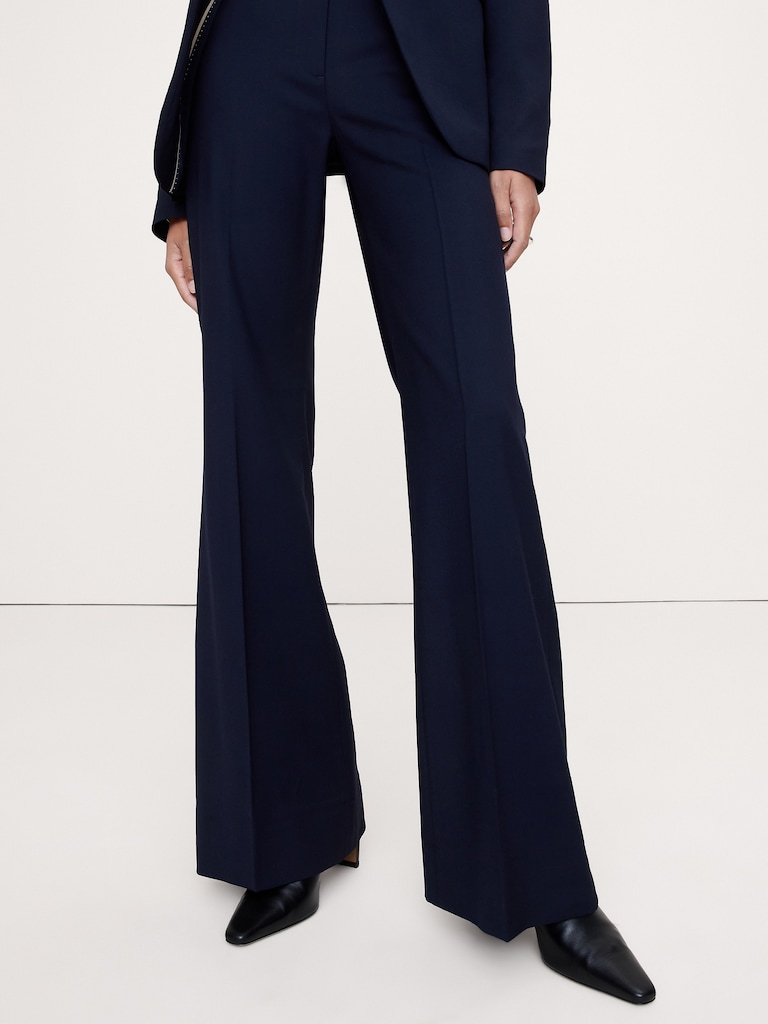 High-Rise Flare Italian Wool Pant