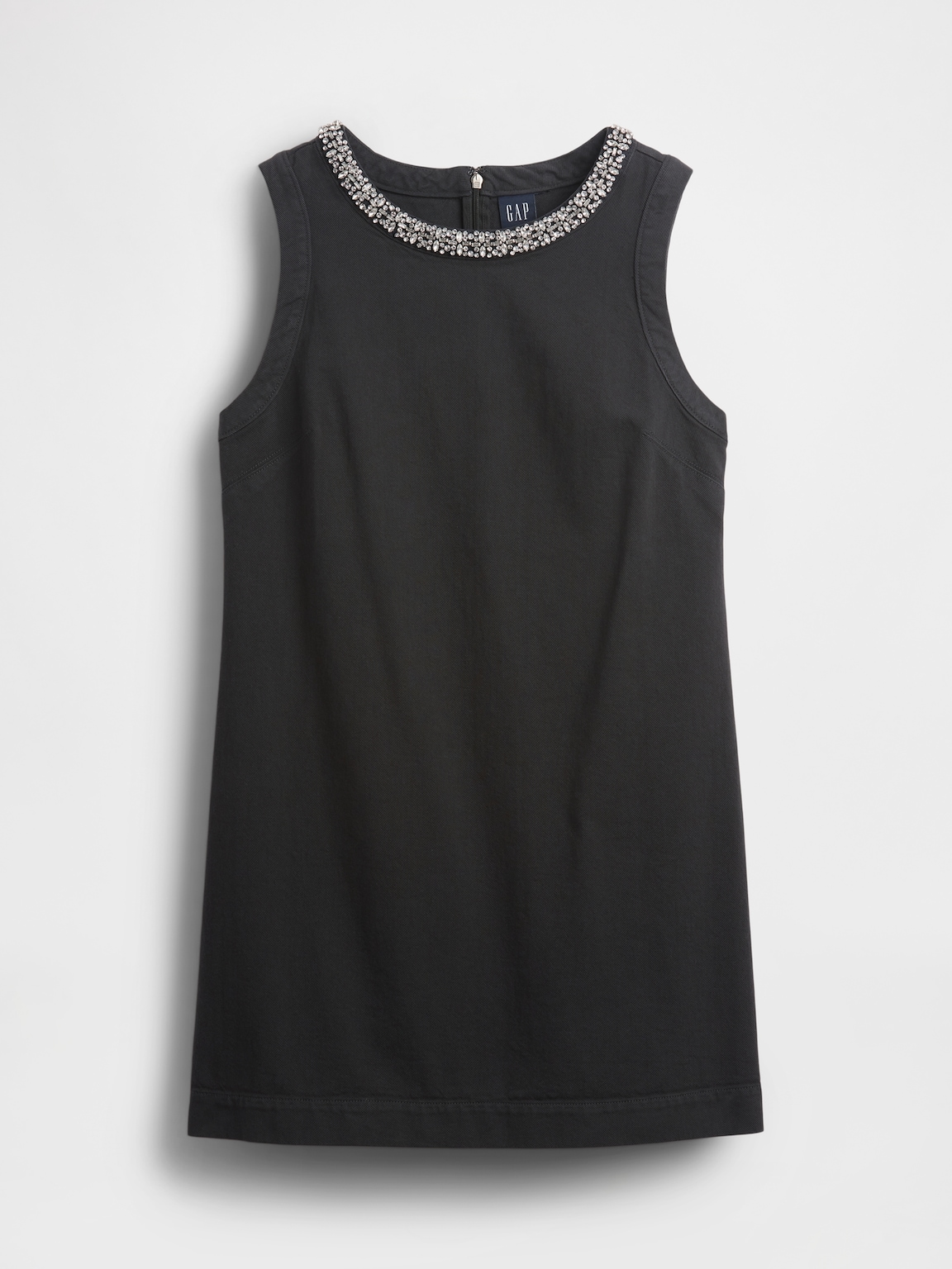 Jewel-Neck Mini Shift Dress