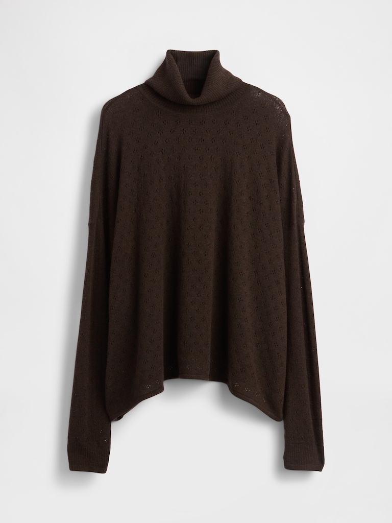 Oversized Pointelle Turtleneck