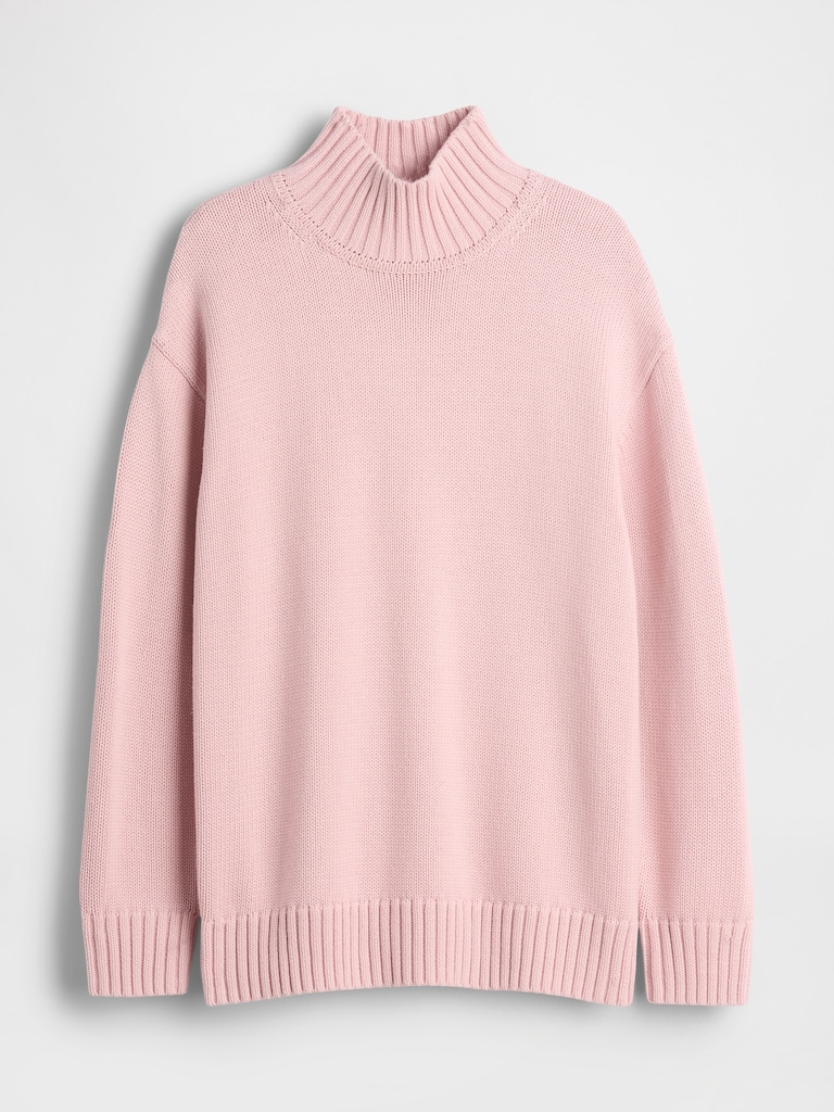 100% Cotton Oversized Mockneck Sweater