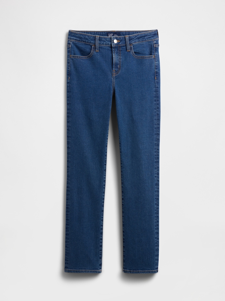 Mid Rise Classic Straight Jeans