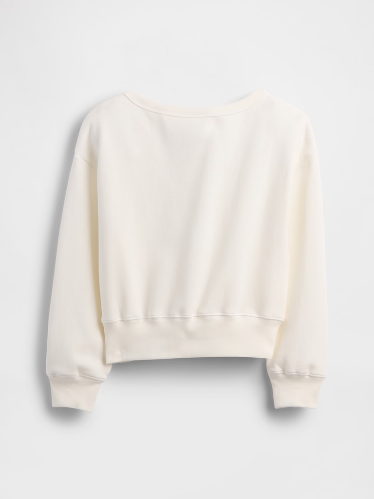Kids Relaxed Off-Shoulder Graphic Sweatshirt
