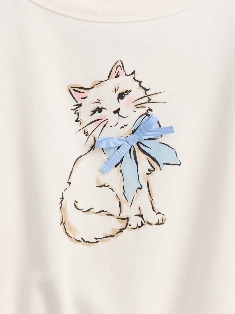 Kids Relaxed Off-Shoulder Graphic Sweatshirt