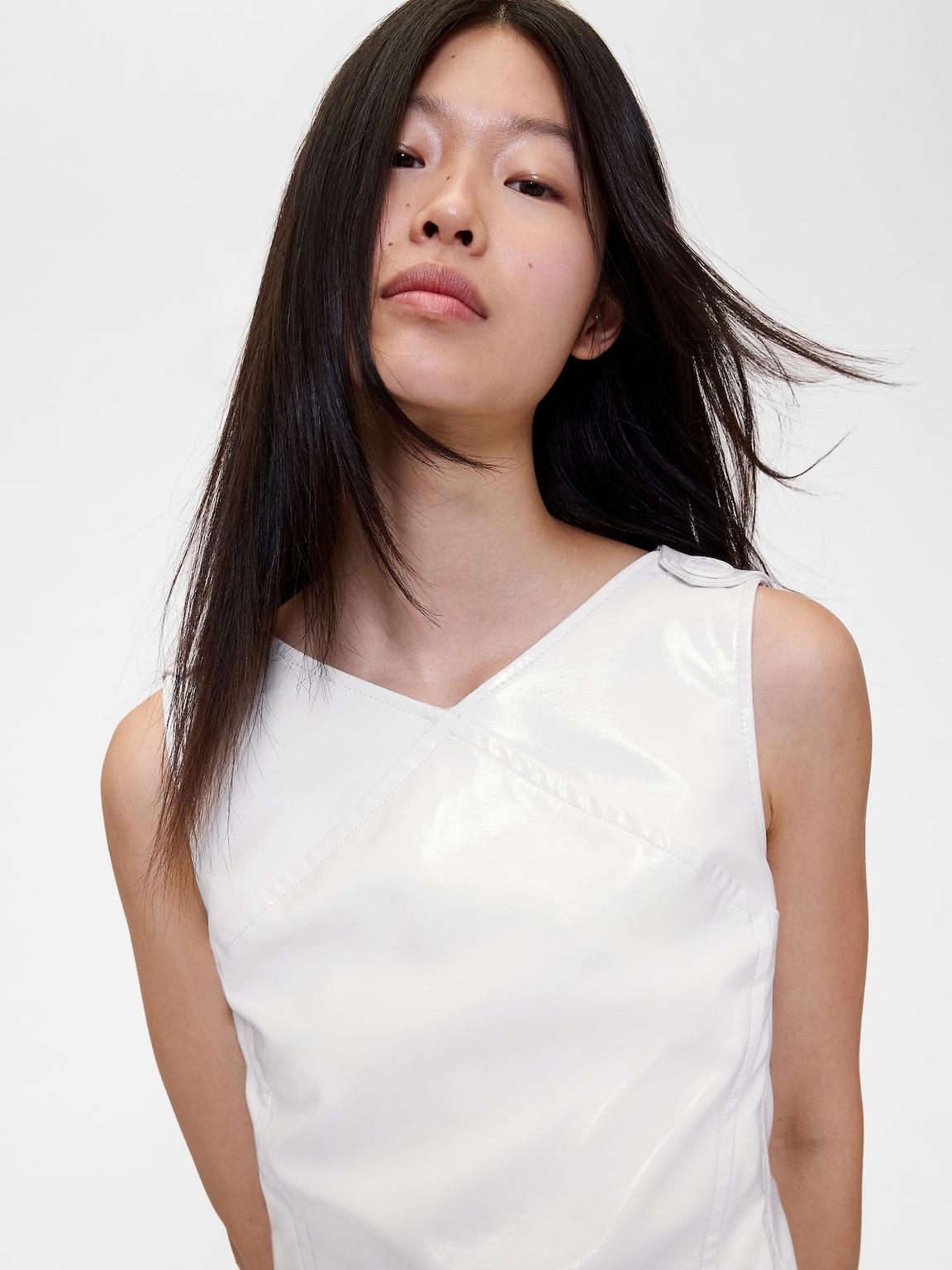 GapStudio Vegan Patent Leather Mini Dress