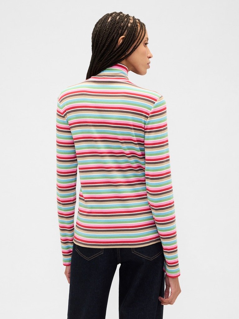 Ribbed Turtleneck T-Shirt