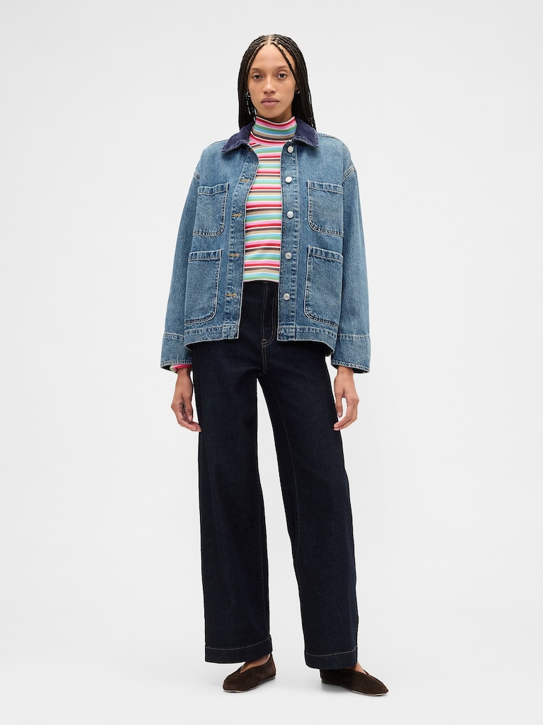 Ribbed Turtleneck T-Shirt