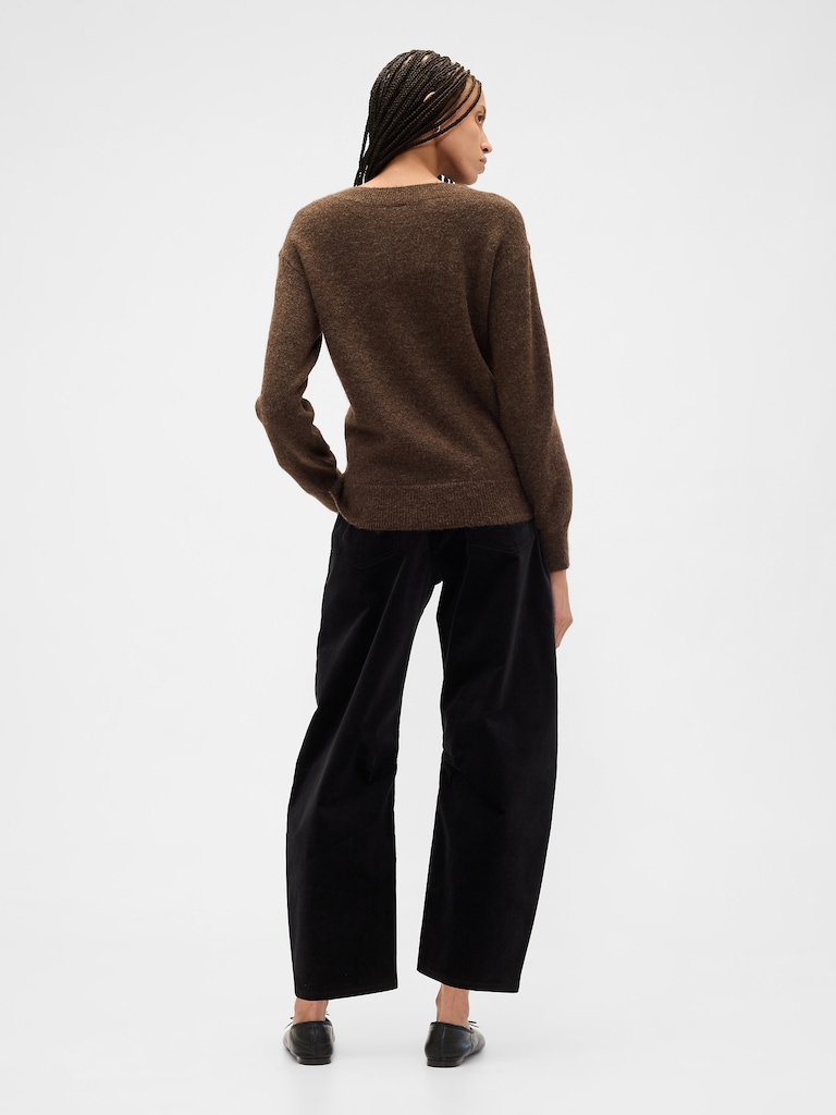 High Rise Barrel Velvet Pants