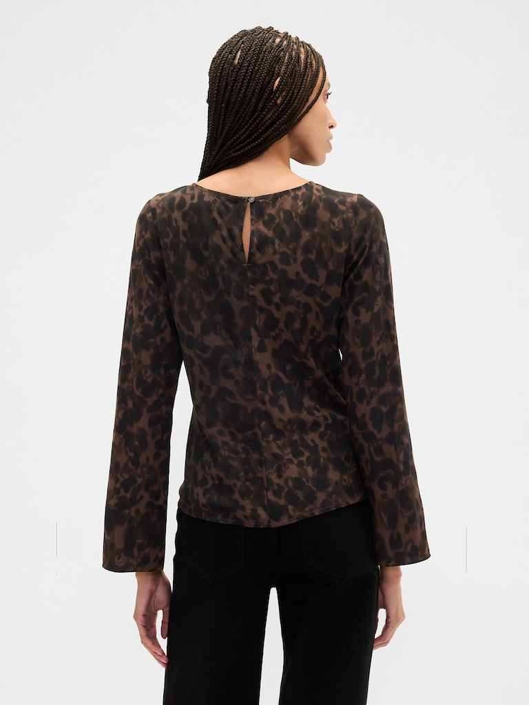 Bell Sleeve Boatneck Top