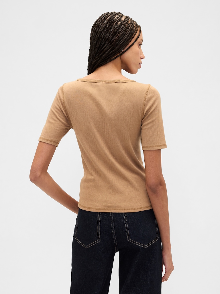 Modern Ribbed Boatneck T-Shirt