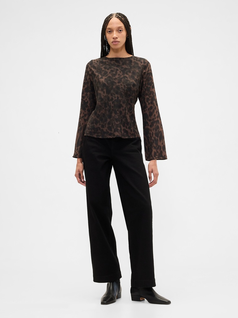 Bell Sleeve Boatneck Top