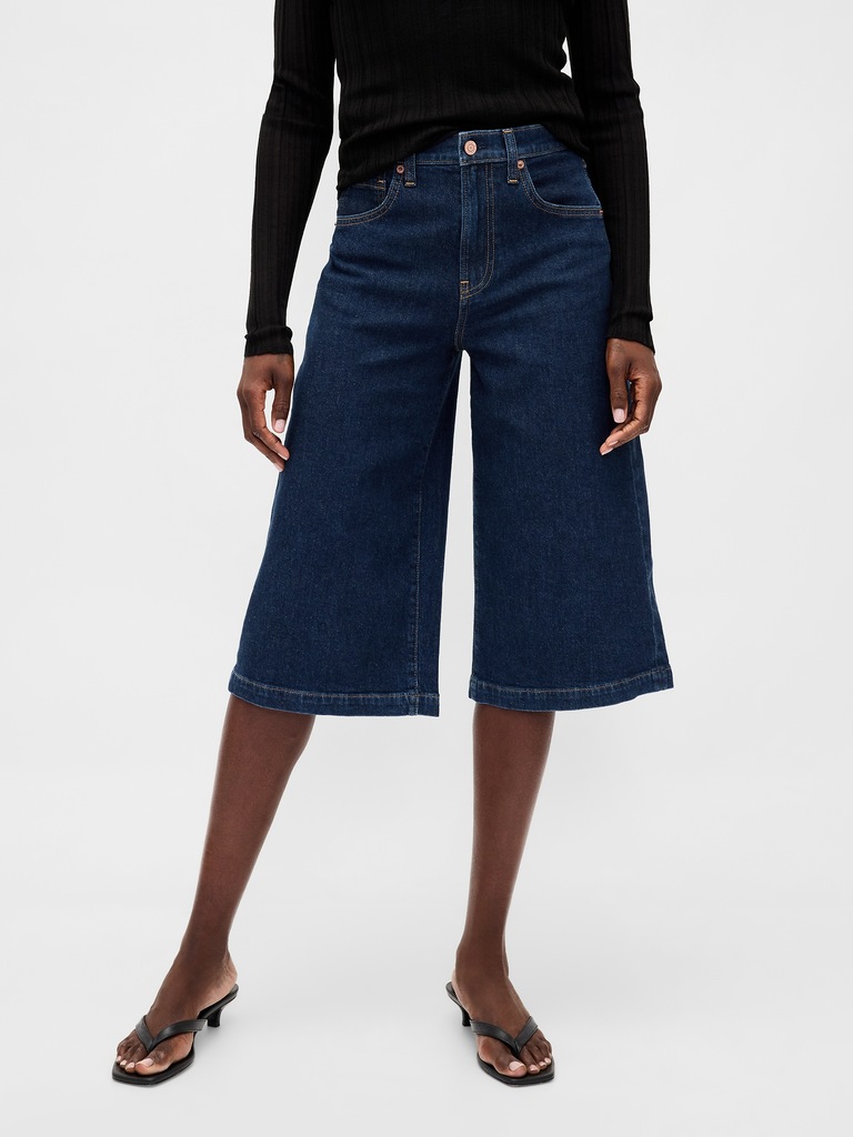High Rise Culotte Jeans