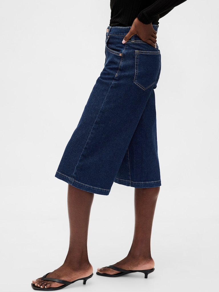 High Rise Culotte Jeans