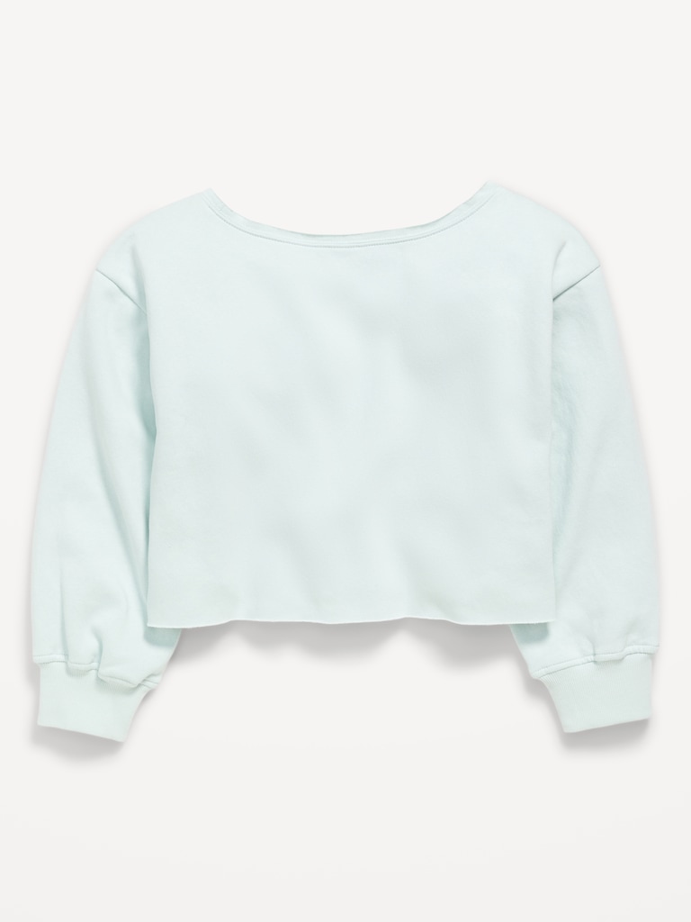 Boat-Neck Graphic Sweatshirt for Girls