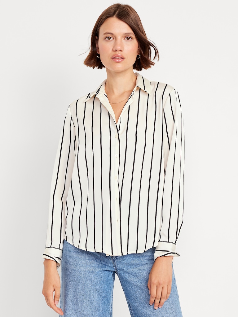 Satin Button-Down Shirt