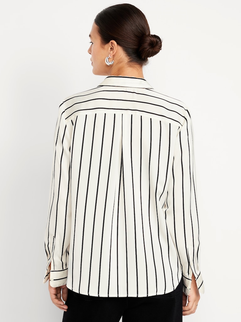 Satin Button-Down Shirt