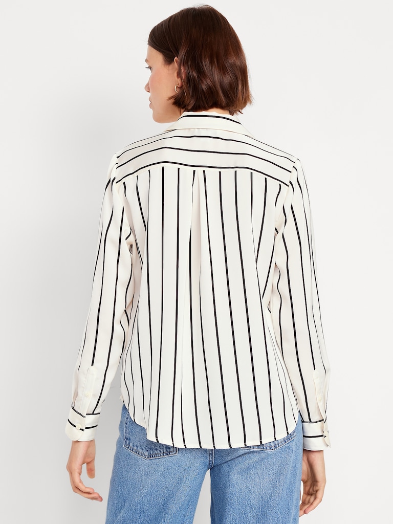 Satin Button-Down Shirt