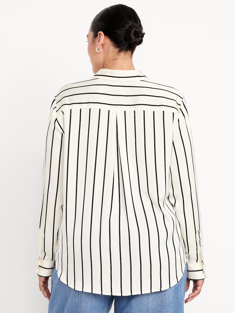 Satin Button-Down Shirt