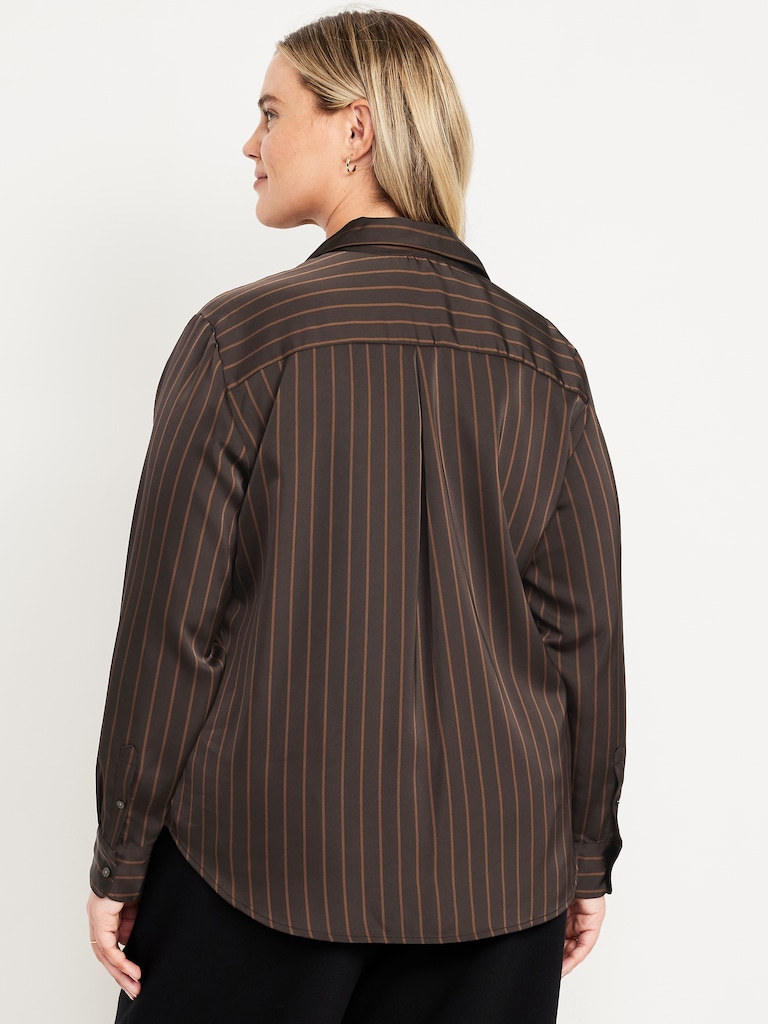 Satin Button-Down Shirt