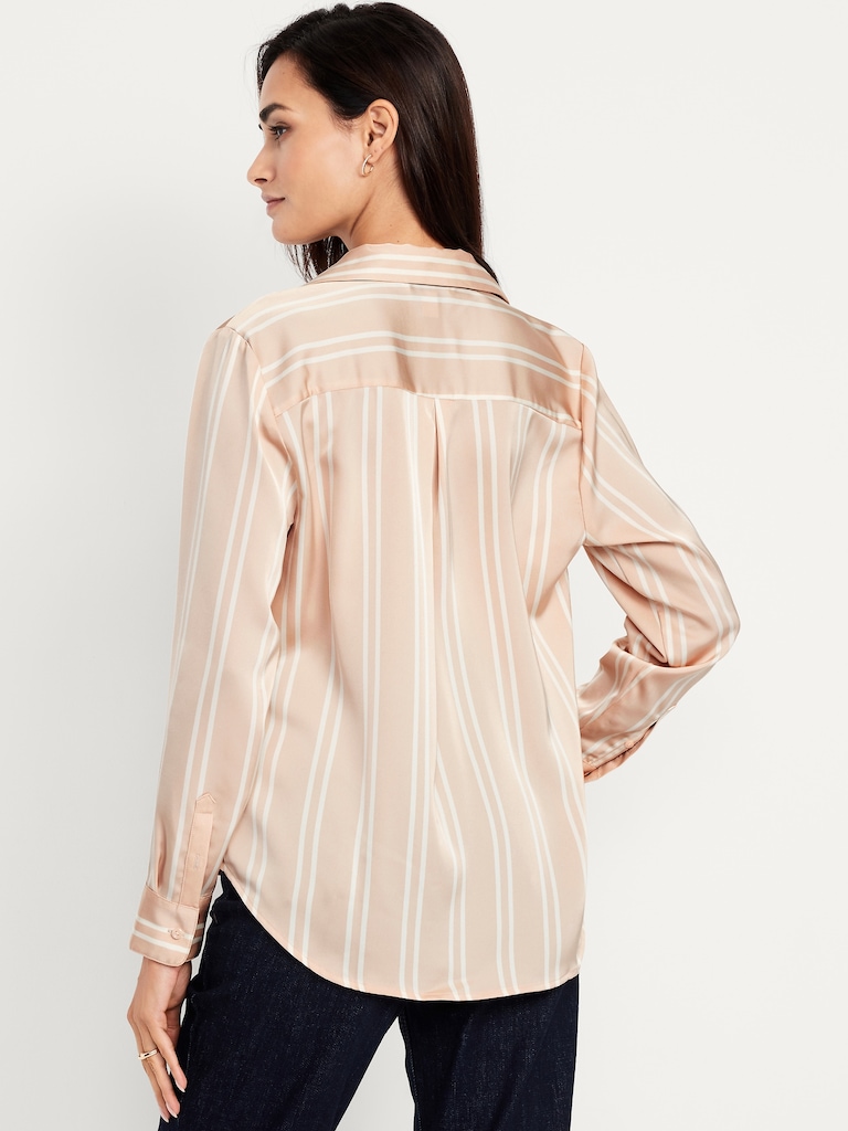 Satin Button-Down Shirt