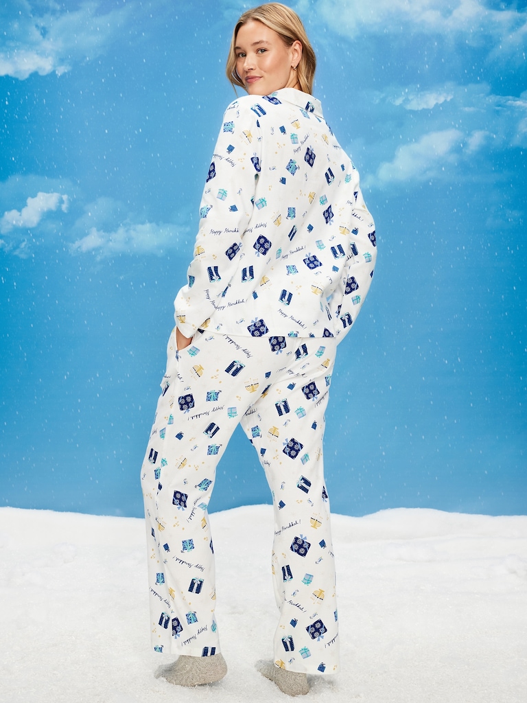 Printed Flannel Pajama Pant Set for Women