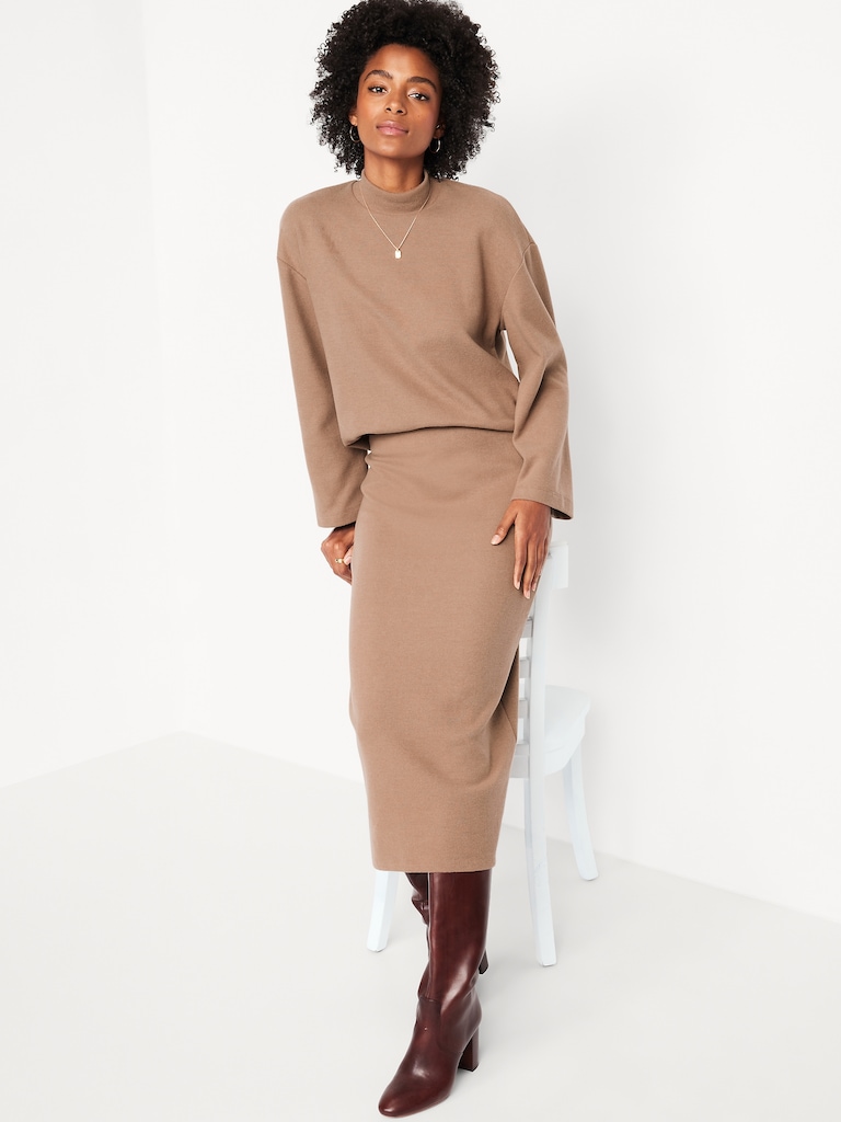 Cozy Mock-Neck Tunic Sweater