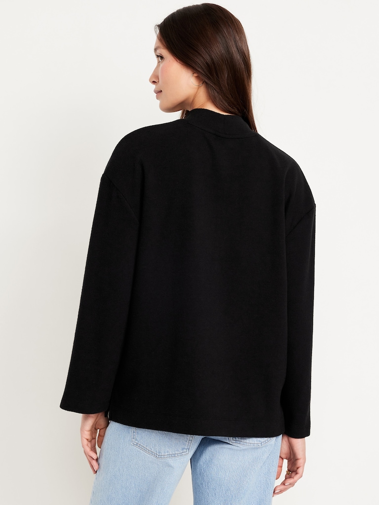 Cozy Mock-Neck Tunic Sweater