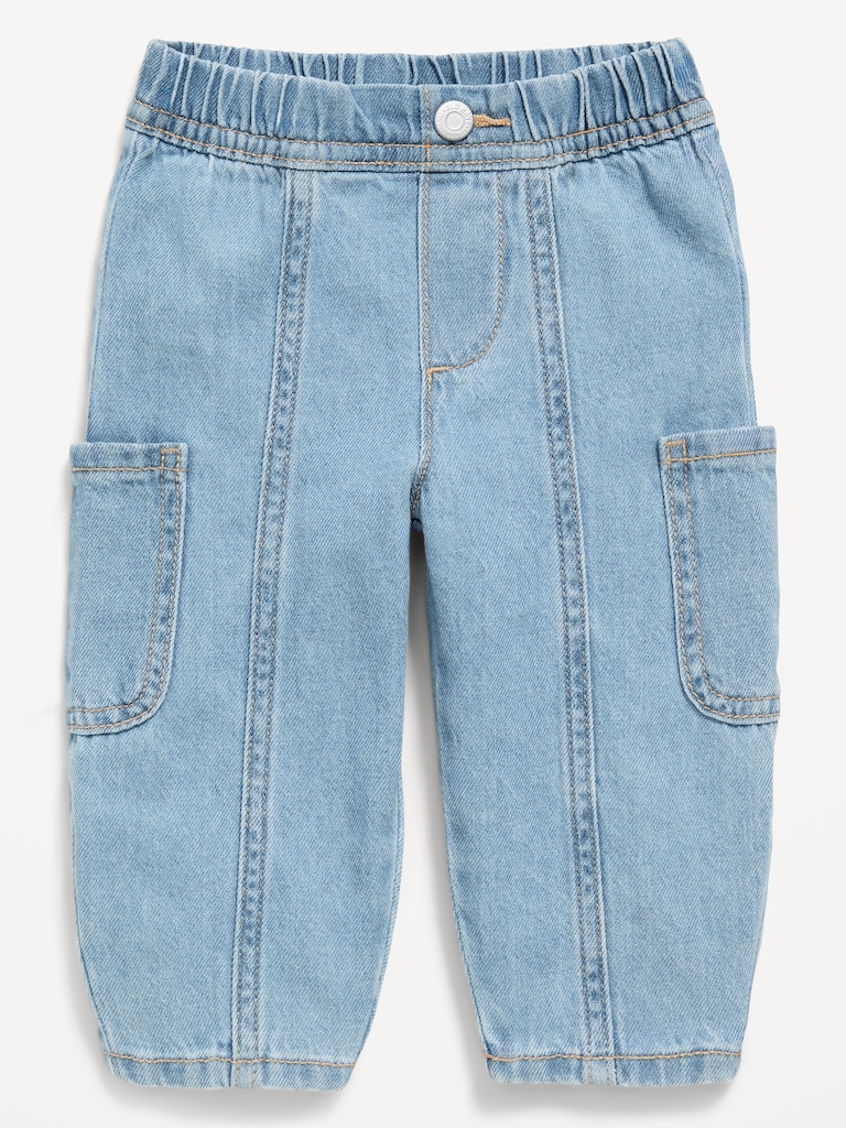 Baggy Barrel-Leg Cargo Jeans for Baby