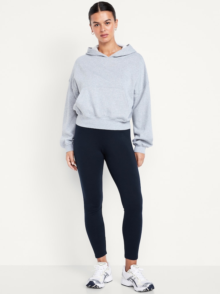 High-Waisted Fleece-Lined Ankle Leggings