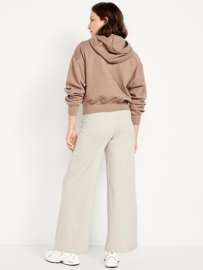 High-Waisted Fleece-Lined Super Wide-Leg Pants