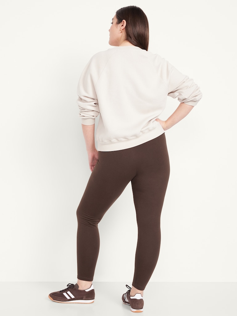 High-Waisted Fleece-Lined Ankle Leggings