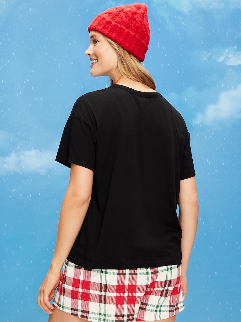 Holiday-Graphic Crew-Neck T-Shirt for Women