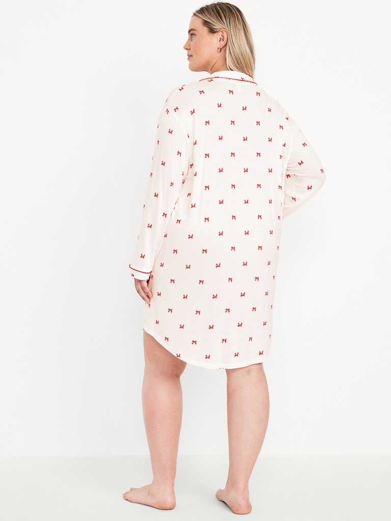 Long-Sleeve Knit Sleep Shirt