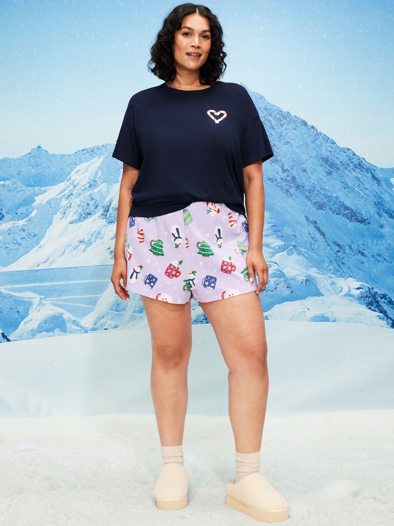High-Waisted Waffle Pajama Shorts for Women