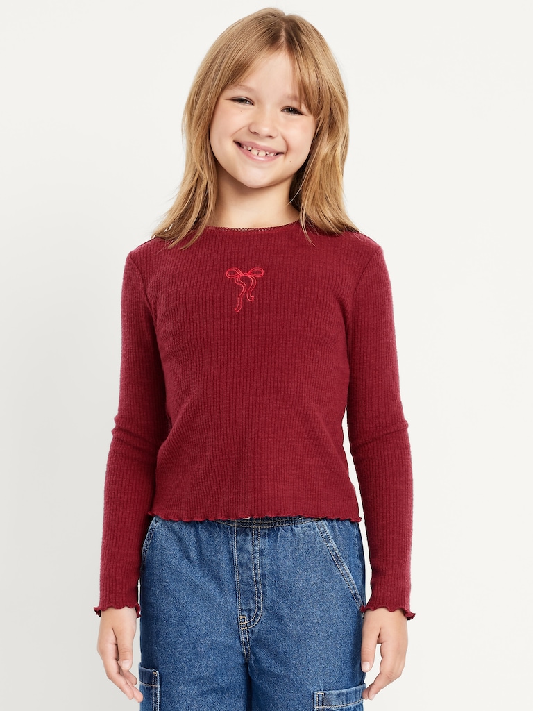 CozePlush Long-Sleeve Graphic T-Shirt for Girls